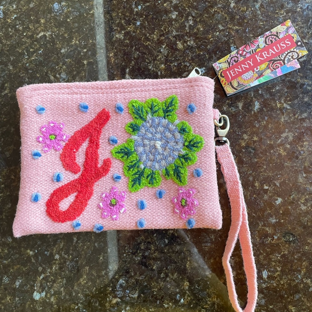 Jenny Krauss embroidered wool purse